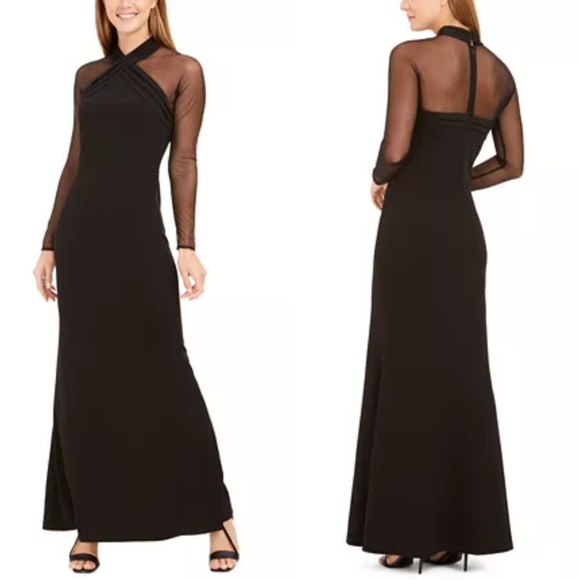 Calvin Klein Dresses & Skirts - CALVIN KLEIN ILLUSION HALTER NECK GOWN
